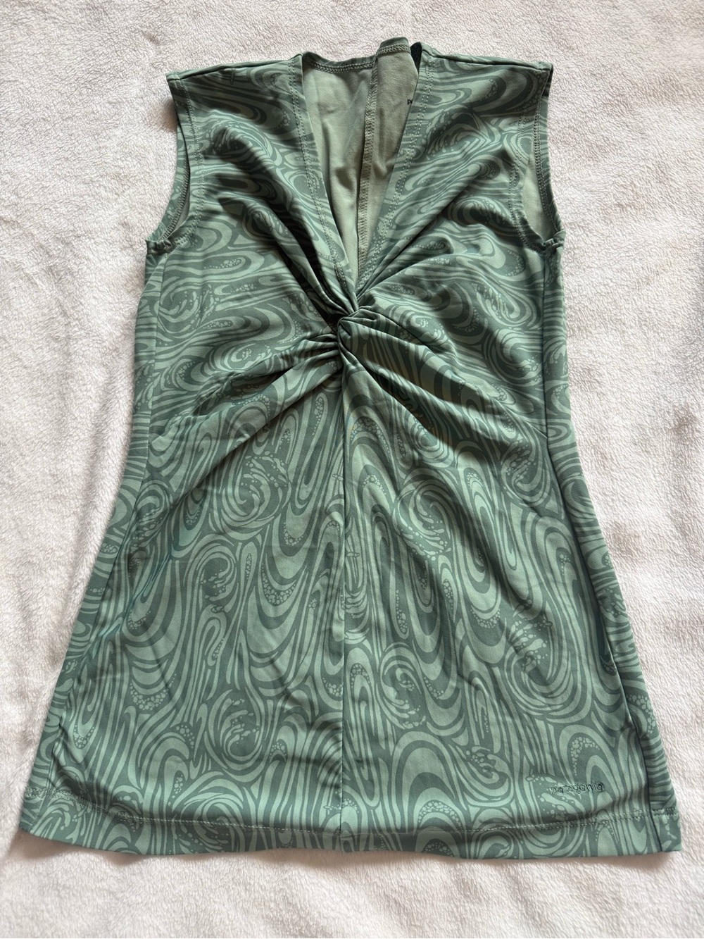 Patagonia Twist-Front tank in Swirl Sage Green